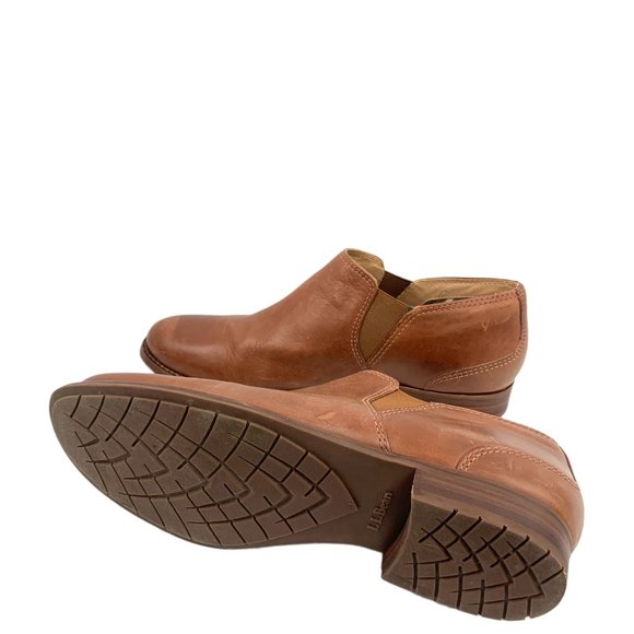 L.L. BEAN Westport Brown Leather Chelsea Slip On Booties - Picture 3 of 11